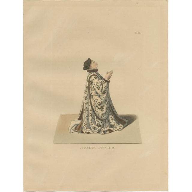 Mid 19th Century Medieval Costume Studies, 1860, Paper, Set of 8 For Sale - Image 5 of 10