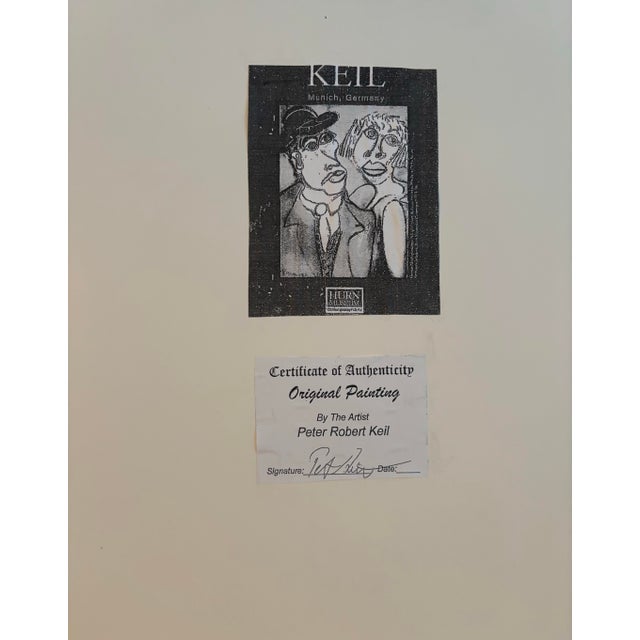 Late 20th Century Peter Keil Abstract Nude Portrait Painting With Long Hair, Framed For Sale - Image 5 of 5