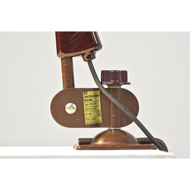Brown JP20 Articulated Light from VEB Zweckleuchtebau, Germany, 1970s For Sale - Image 8 of 11