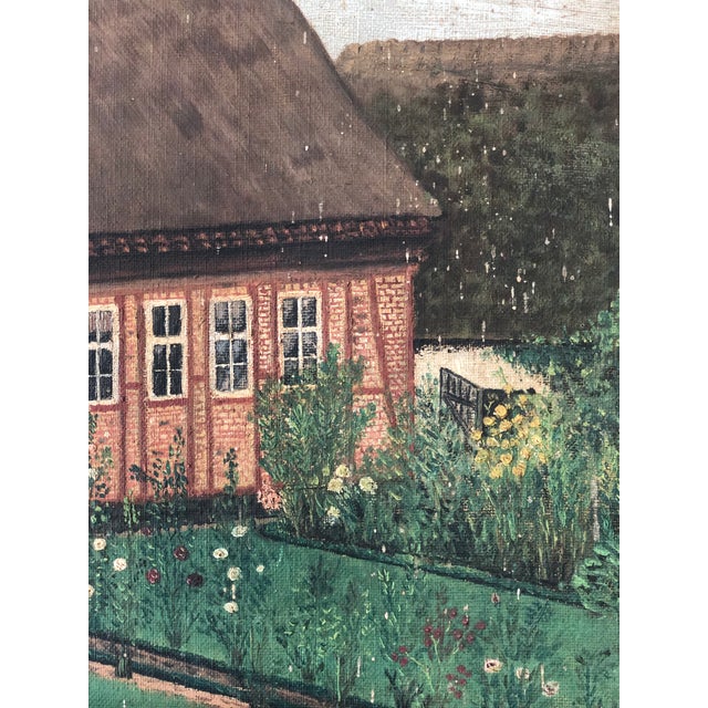 Mid 20th Century Vintage Original Cottage Oil Painting: Framed Nature Garden Art For Sale - Image 5 of 13