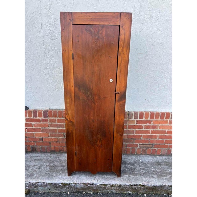 Brown Antique Yellow Pine Corner Cabinet. 19th Century. For Sale - Image 8 of 10