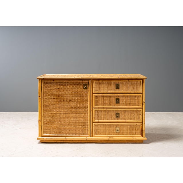 Mid-Century Modern 1970s Dal Vera Cane & Bamboo Chest For Sale - Image 3 of 16