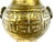 Chinoiserie Antique Asian Cast Brass Vase With Lion Head Ring Handles and Geometric Motif For Sale - Image 3 of 8