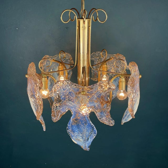 Murano Ice Glass Ceiling Light, Italy, 1970s For Sale - Image 9 of 13