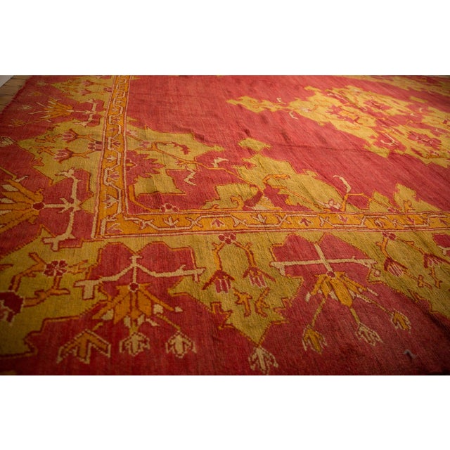 Traditional Antique Oushak Carpet - 12'4" x 17'9" For Sale - Image 3 of 14