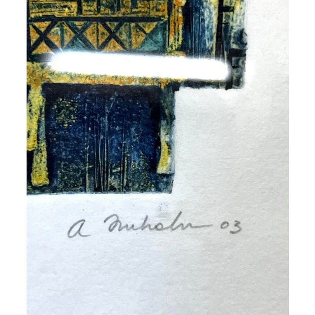 Wood Puerto Rico Beach House Engraving Original Art Work Signed 2003 Framed 13”x13” For Sale - Image 7 of 8