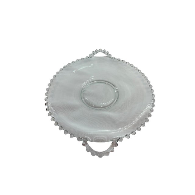 Mid-Century Modern Mid 20th Century Imperial Glass Candlewick Handled Plate For Sale - Image 3 of 7