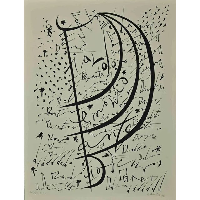 Modern Rafael Alberti, Letter D, Lithograph, 1972 For Sale - Image 3 of 3