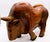 Large Vintage Mid-Century Modern Hand Carved Wood Bull Sculpture For Sale - Image 4 of 11