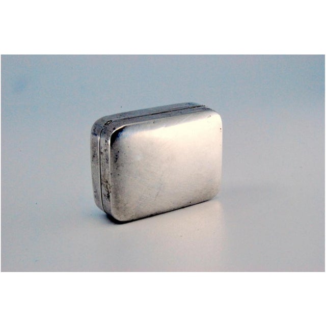 Metal Brushed Silver and Gold Lidded Vinaigrette Box For Sale - Image 7 of 11