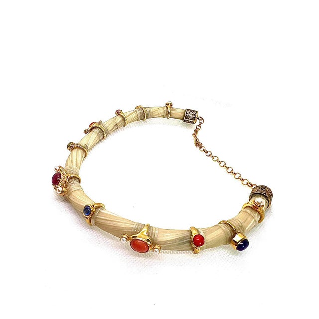 Bochic “Capri” Ruby & Multi Color Sapphire Choker Set In 18K Gold & Silver For Sale In New York - Image 6 of 9