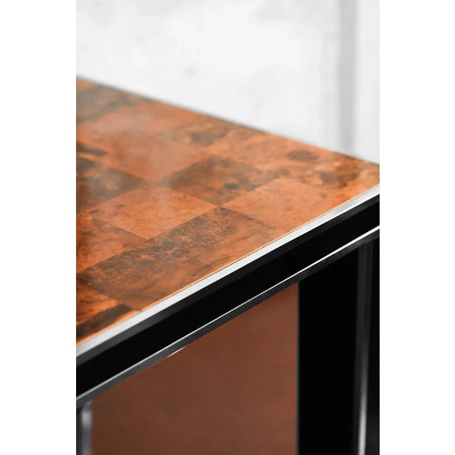 Tessellated Table with Elm Burl Top, 1970s For Sale - Image 4 of 7