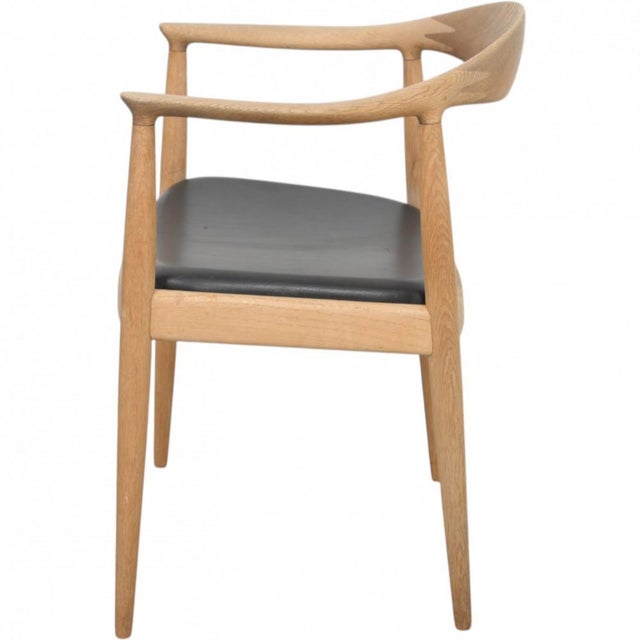 JH503 The Chair in Oak and Black Leather by Hans Wegner, 1960s For Sale - Image 16 of 18