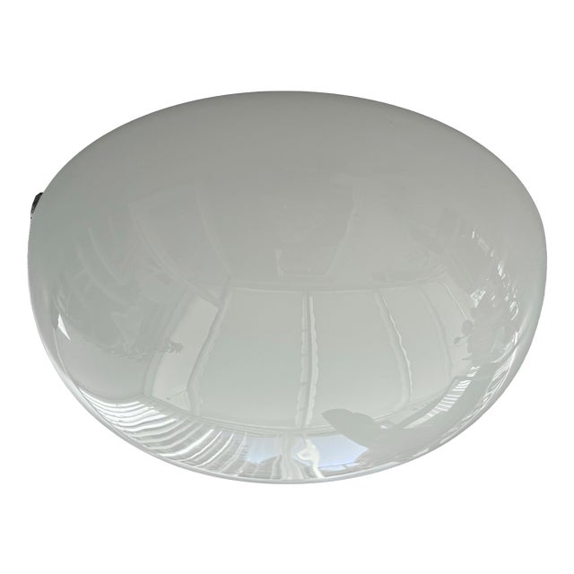 Modernist Flush Mount in Opal Glass from Asea, Sweden, 1940s For Sale