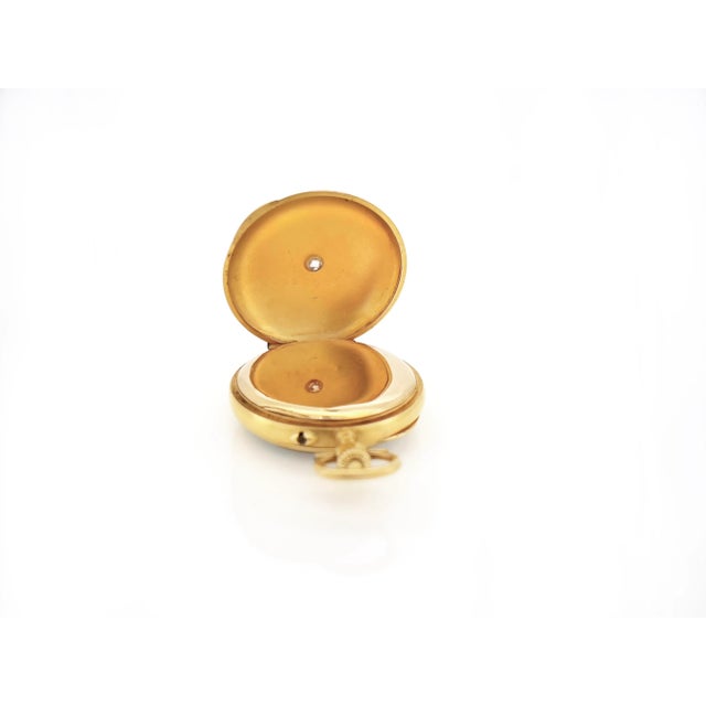 Antique 1900s Pocket Watch, French Hallmarks, 18k Gold, Old Cut Diamond For Sale - Image 9 of 10