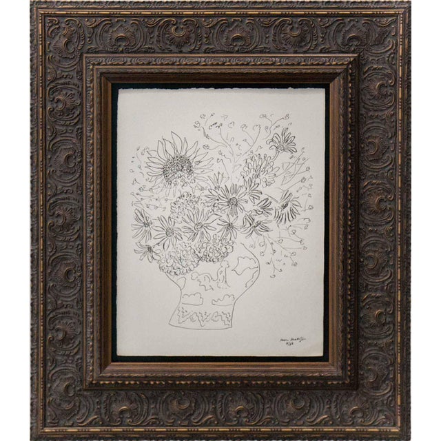 Wood Abstract Henri Matisse Original Signed "Bukett De Fleurs Variees" Lithograph For Sale - Image 7 of 7
