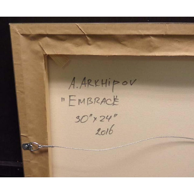 Impressionist Anton Arkhipov "Embrace" Original Oil on Canvas Custom Framed Hand Signed For Sale - Image 3 of 5