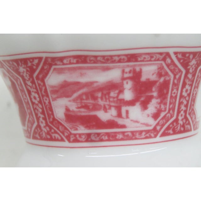 Late 20th Century Late 20th Century Heinrich Germany Rüdesheimer Kaffee Porcelain Goblet Vase Mug Castle Motif For Sale - Image 5 of 12