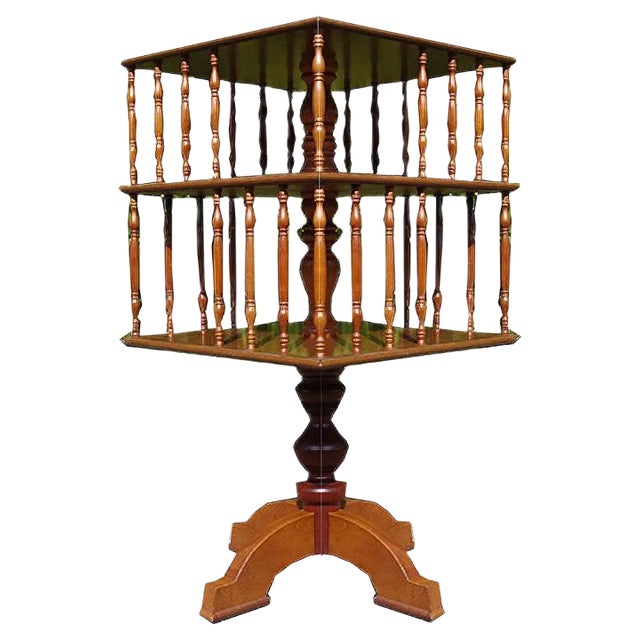 Beech Swivel Bookcase, 1950s For Sale