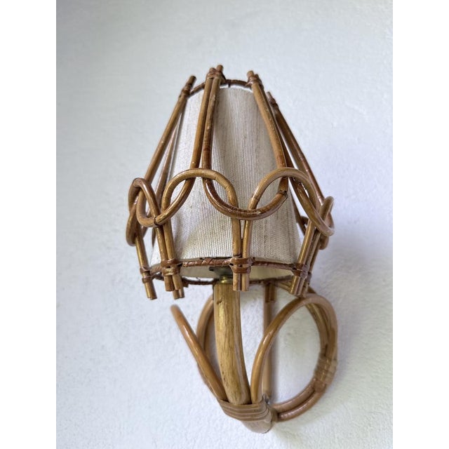 Rattan Wall Sconces by Louis Sognot, 1960, Set of 2 For Sale - Image 17 of 18