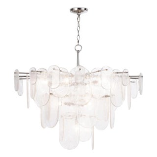 Regina Andrew Echo Glass Chandelier, Polished Nickel For Sale