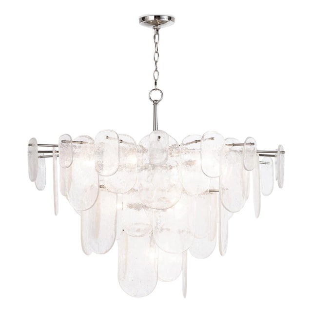 Regina Andrew Echo Glass Chandelier, Polished Nickel For Sale