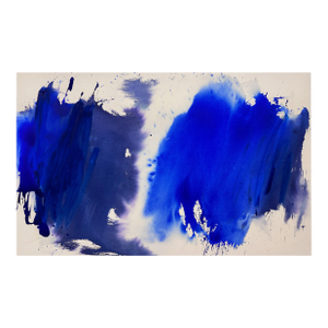 Contemporary Abstract Acrylics and Ink on Raw Canvas Painting "Where the Sky Falls" by Manuela Karin Knaut