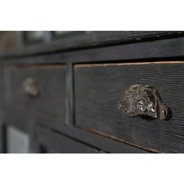 English Ebonised Glazed Pine Dresser or Bookcase, 1890 For Sale - Image 10 of 12