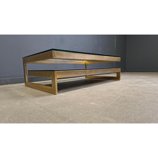 Vintage 23kt Gold Layered Two-Tier Coffee Table from Belgochrom, 1970s For Sale - Image 9 of 12