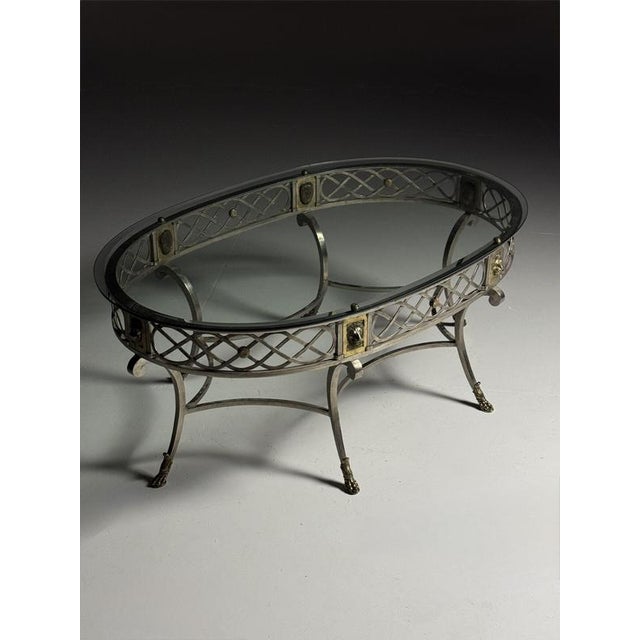 Empire Metal Coffee Table with Glass Top, 1980s For Sale - Image 12 of 18