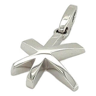 Mid 20th Century Cartier 18k White Gold Star Charm Pendant For Sale