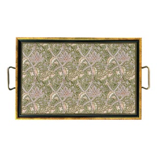 William Morris Windrush Decorative Tray With Brass Handles, 11-1/2" X 19-1/2" For Sale