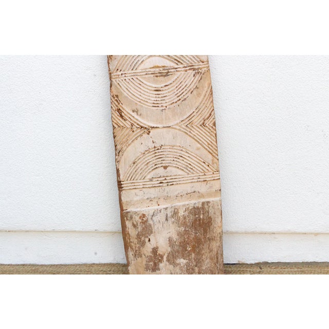 African 19th Century Chalk White Carved African Panel For Sale - Image 3 of 7