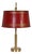 Vintage Table Lamp with Brass Frame and Red Metal Shade, 2000s For Sale