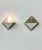 Pair of wall sconces produced by Verre Lumière Studio, model 20623, in France in 1980. Bronze Parsol glass and matte gray...