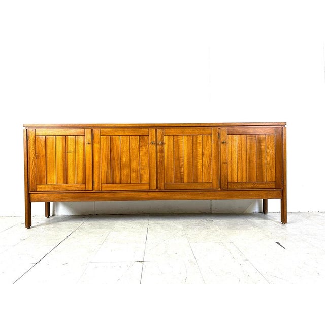 Rustic Vintage Oak Sideboard attributed to Van Den Berghe Pauvers, 1970s For Sale - Image 3 of 15