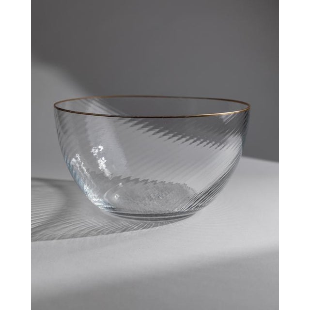 Vintage Glass Bowls with Gilt Rims, 1970s, Set of 5 For Sale - Image 4 of 11