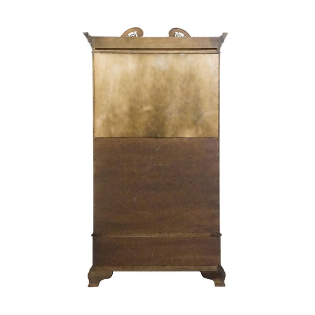 Century Furniture Solid Mahogany Traditional Chippendale Style 47" Clothing Armoire W. Pierced Wood Pediment For Sale - Image 14 of 15
