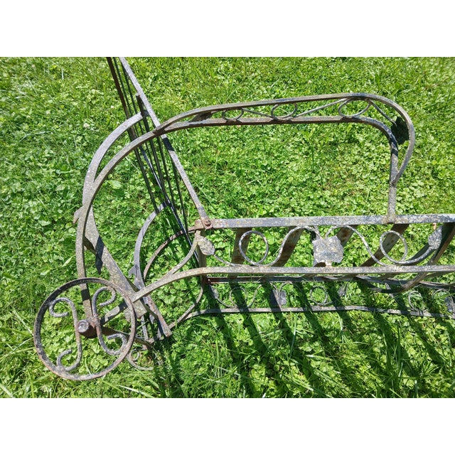 Antique Wrought Iron Rolling Lounge Chair For Sale - Image 6 of 10