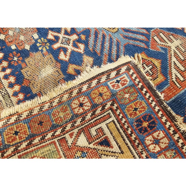 Antique Caucasian Shirvan Area Rug, Handwoven Wool, Allover Geometric Pattern, 1890s, 4' x 6' For Sale - Image 18 of 18