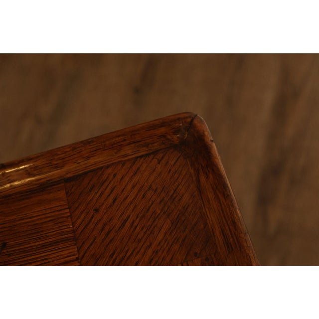 Wood Italian Louis XV Style Oak Parquetry Side Table For Sale - Image 7 of 18