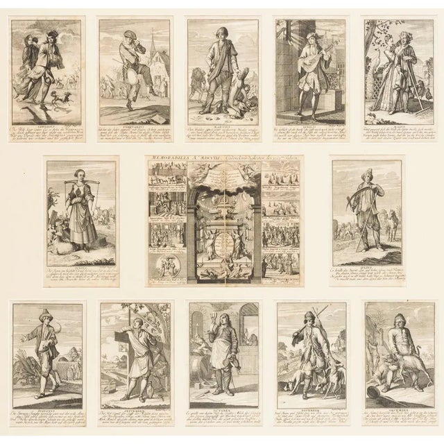 Johann Christoph Weigel, Pocket Calendar for the Year 1722, Paper For Sale