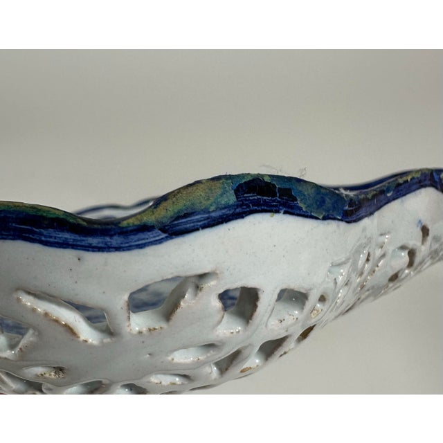 Late 19th Century Reticulated Square Delft Dish by Royal Makkum For Sale - Image 5 of 7
