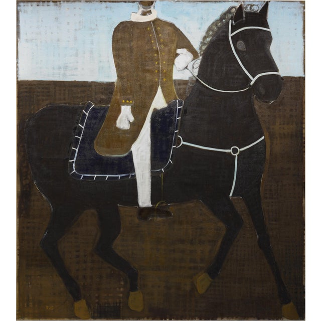Contemporary Equestrian Portrait. Large Horse Oil Painting 200 X 180 Cm For Sale
