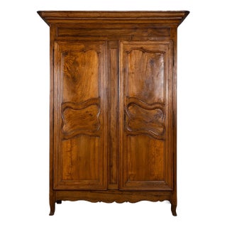 Antique Louis XV Walnut Wardrobe, 1700s For Sale