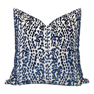 Les Touches Velvet Blue Pillow Cover, 22x22 Pillow For Sale