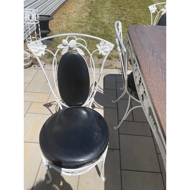 1940s Salterini Patio Set With Table, 2 Arm Chairs and 4 Side Chairs For Sale - Image 9 of 12