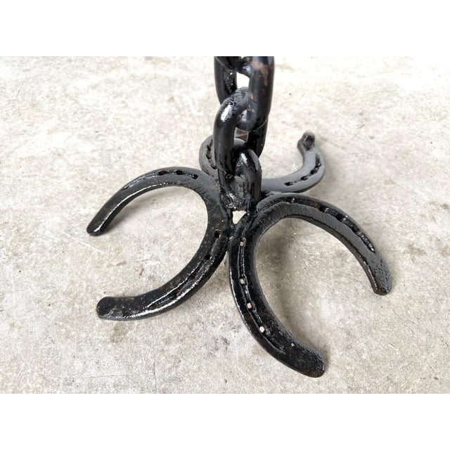 Black Large Wrought Iron Floor Candlestick, 1890s For Sale - Image 8 of 16