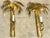 Pair Jansen Style French Gilt Tôle Palm Tree Two-Light Wall Sconces, Circa 1960s For Sale - Image 4 of 11