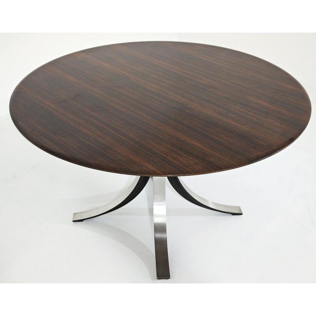 Round Model T69 Dining Table in Wood and Steel by Osvaldo Borsani and Eugenio Gerli for Tecno, 1965 For Sale - Image 14 of 15